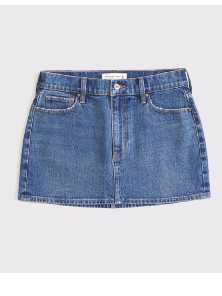 Abercrombie & Fitch Denim Mid Rise Mini Skirt Size 32 New